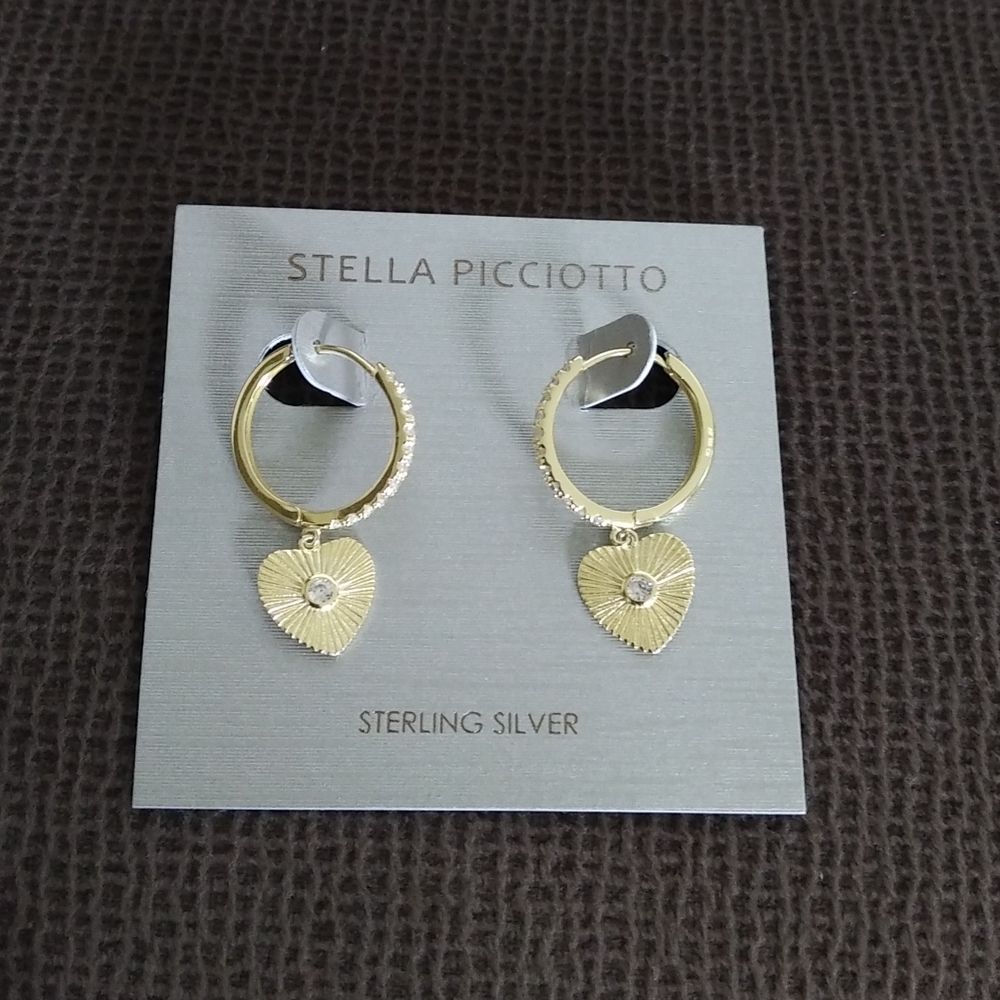 Stella Picciotto Textured Heart❤️ Hoop Earrings